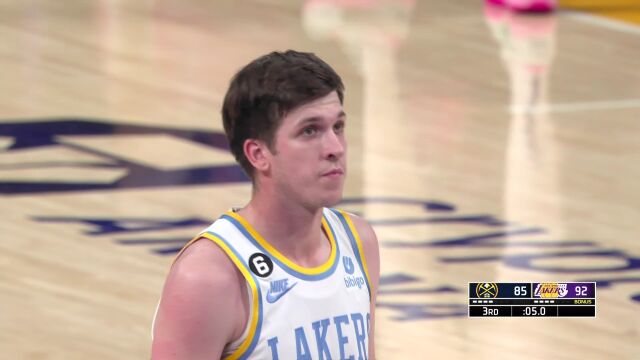 NBA常规赛：掘金vs湖人 第3节英文解说回放