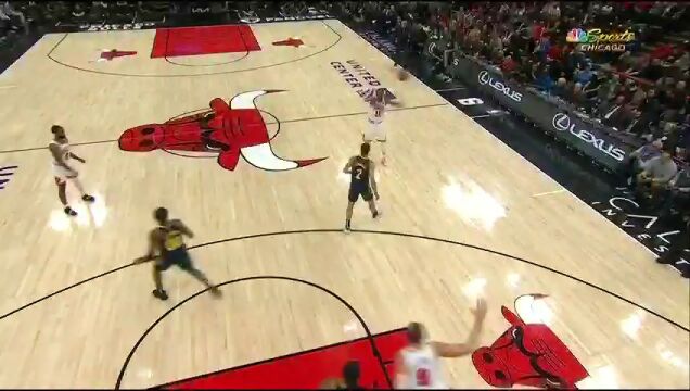  NBA常规赛：步行者vs公牛第1节英文原声回放