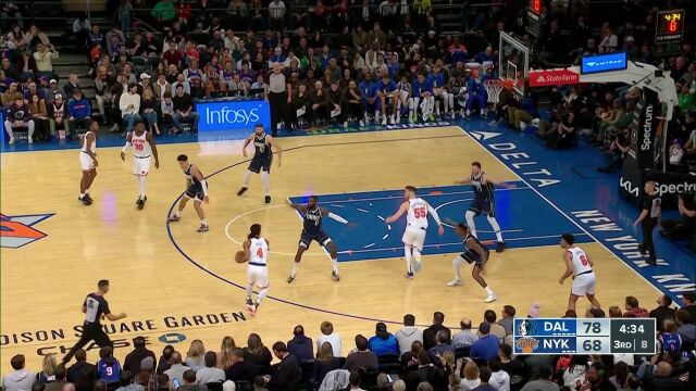 NBA常规赛：独行侠vs尼克斯第3节原声解说回放