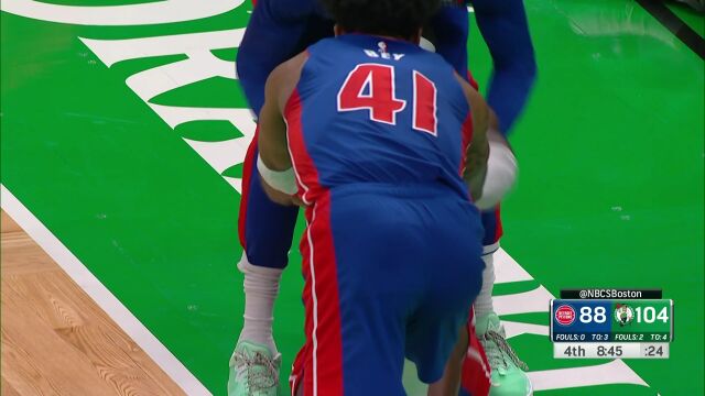 NBA常规赛：活塞vs凯尔特人第4节 英文解说回放