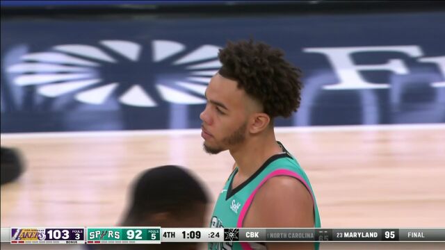 NBA常规赛：湖人vs马刺第4节中文解说回放