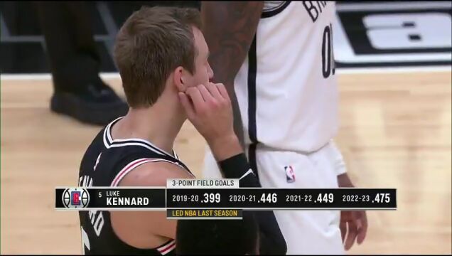 NBA常规赛：篮网vs快船第1节英文原声回放