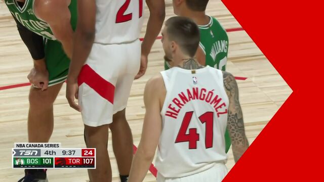 NBA季前赛：凯尔特人vs猛龙第4节英文原声回放