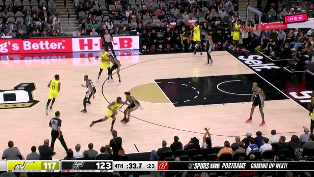 NBA常规赛：爵士vs马刺第4节中文解说回放