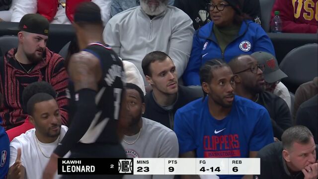 NBA常规赛：森林狼vs快船第3节英文原声回放