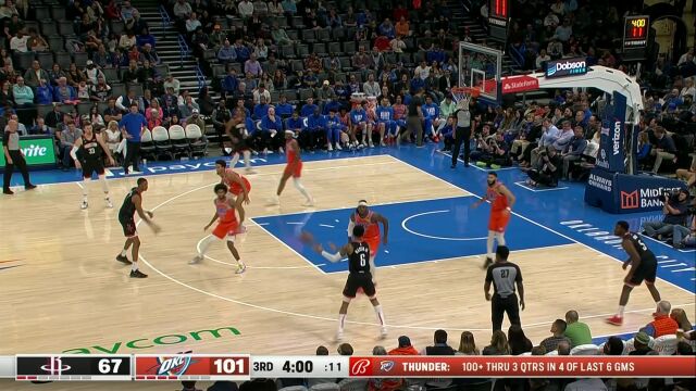 NBA常规赛：火箭vs雷霆英文原声全场回放