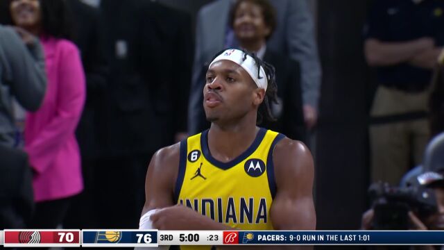 开拓者99-108步行者 利拉德24中7不敌哈利伯顿15+12