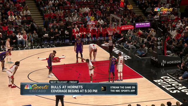NBA常规赛：湖人vs公牛第4节英文原声回放