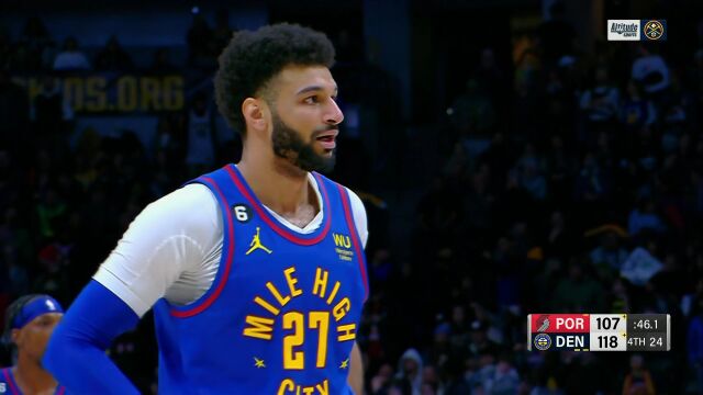 NBA常规赛：开拓者vs掘金第4节英文原声回放