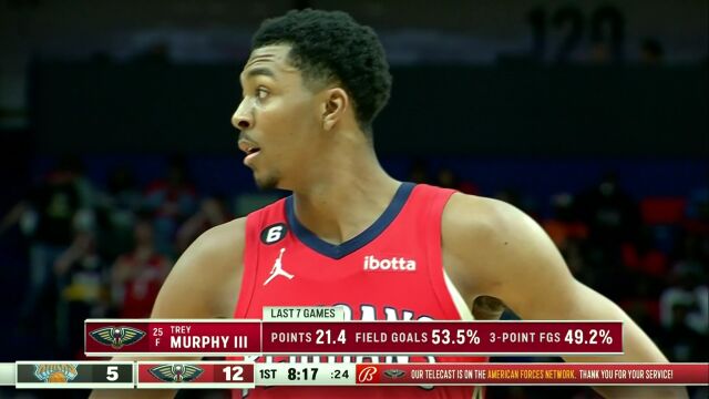 尼克斯vs鹈鹕第1节英文原声回放