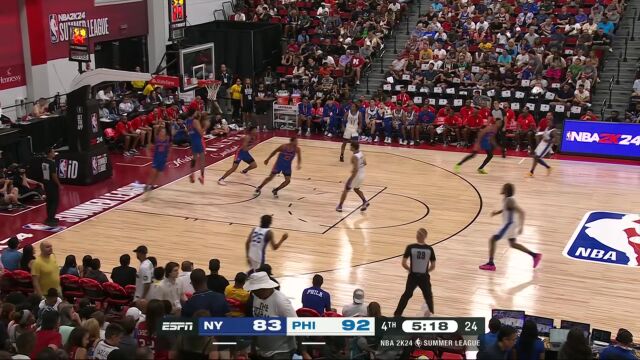 NBA夏季联赛：尼克斯vs费城 第4节中文解说回放
