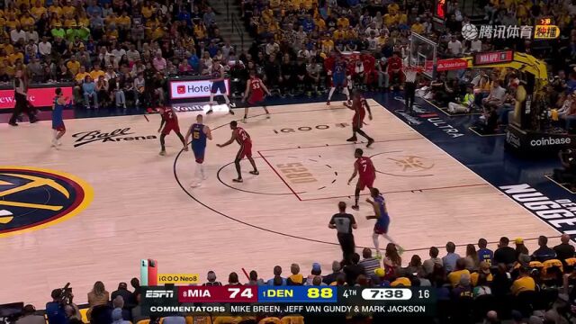 热火vs掘金第4节中文解说回放