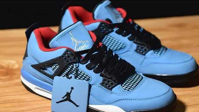 AJ4 Travis Scott x Air Jordan 4“Houston Oilers”乔4联名蓝麂皮