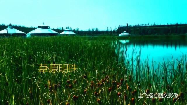 草原明珠上水蓝蓝,花儿开,风景迷人