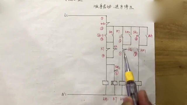 电工知识:两台电机顺序启动逆序停止图纸讲解