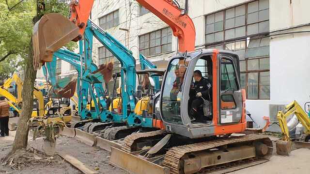 茂鸣重工机械:二手挖掘机日立75现场试车,进口挖机原版原漆