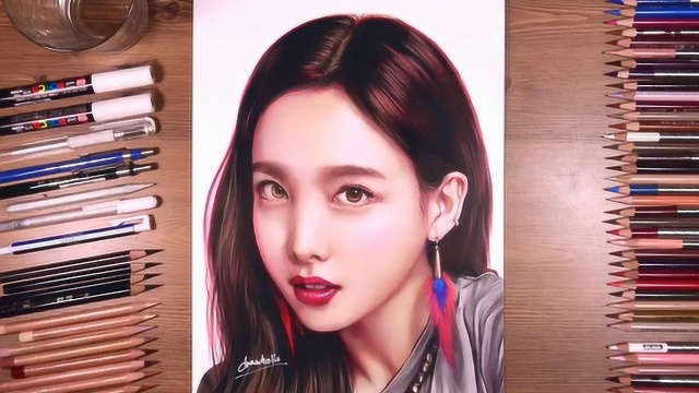 美少女彩铅绘画,画完比真人还漂亮