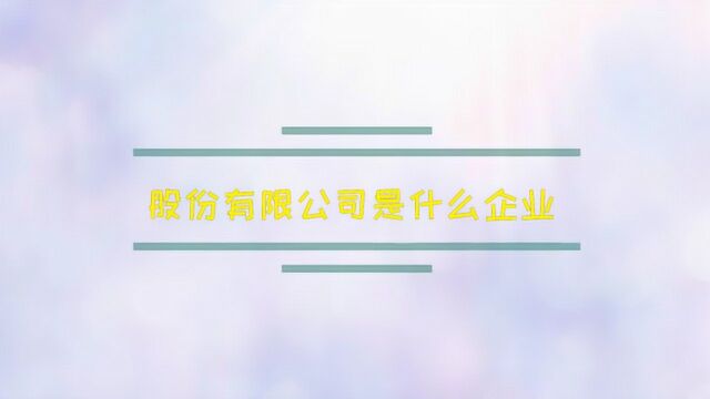 股份有限公司是什么企业