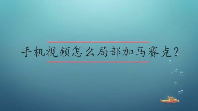 手机视频怎么局部加马赛克?