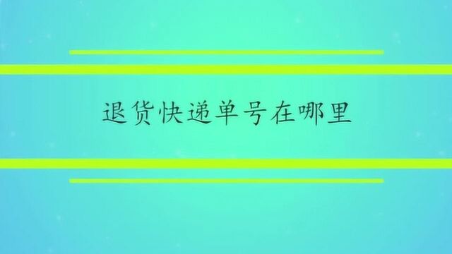 退货快递单号在哪里?