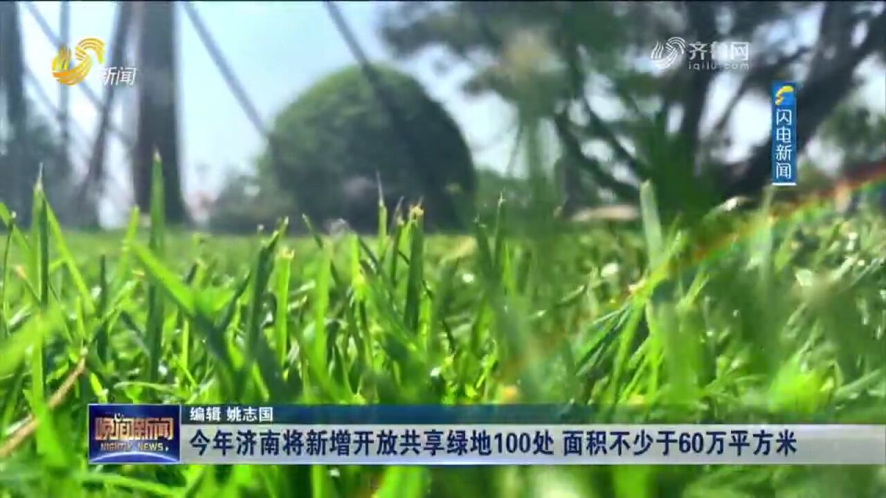 点赞!今年济南将新增开放共享绿地100处,面积不少于60万平方米