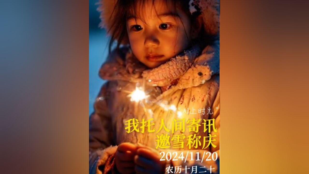 #就AI这个感觉 #AI上时光 2024/11/20 农历十月二十 我托人间寄讯 邀雪称庆 #贵州卫视耀你好看