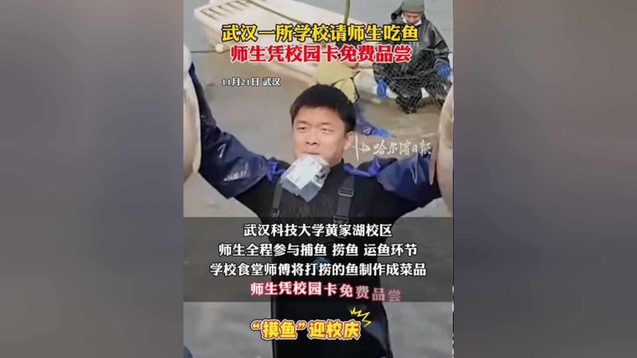 武汉一所学校请师生吃鱼……