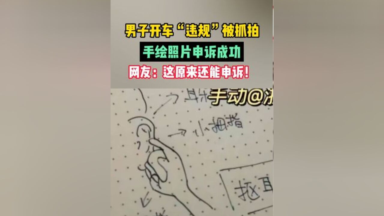 男子开车“违规”被抓拍,手绘照片申诉成功,网友:这原来还能申诉!