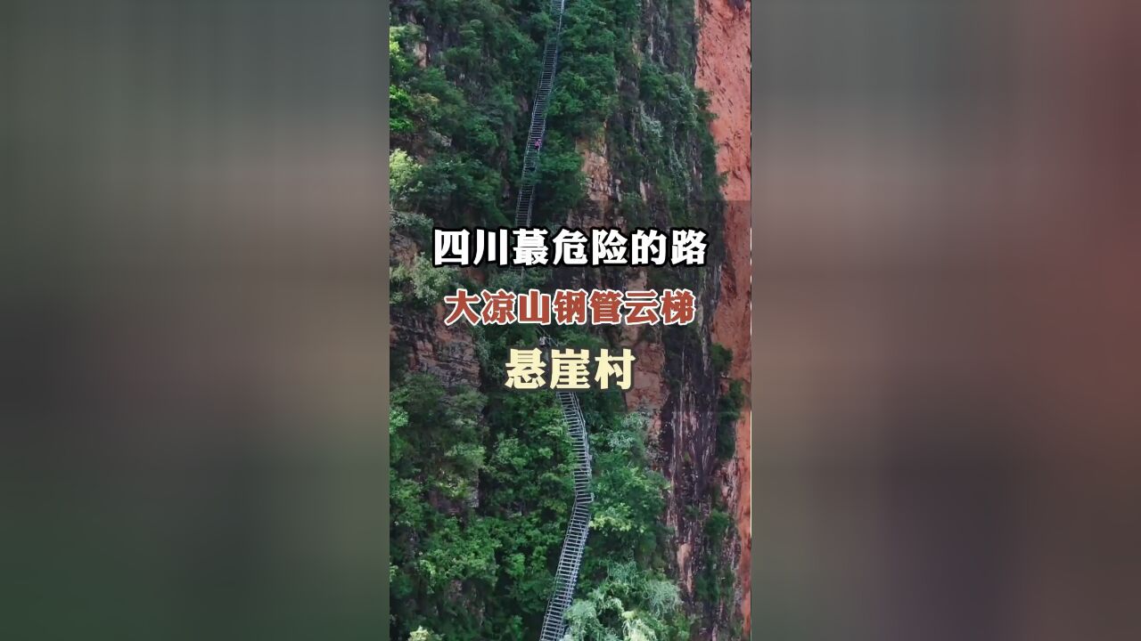 悬崖上的村子,进出就靠一条钢管搭建的云梯