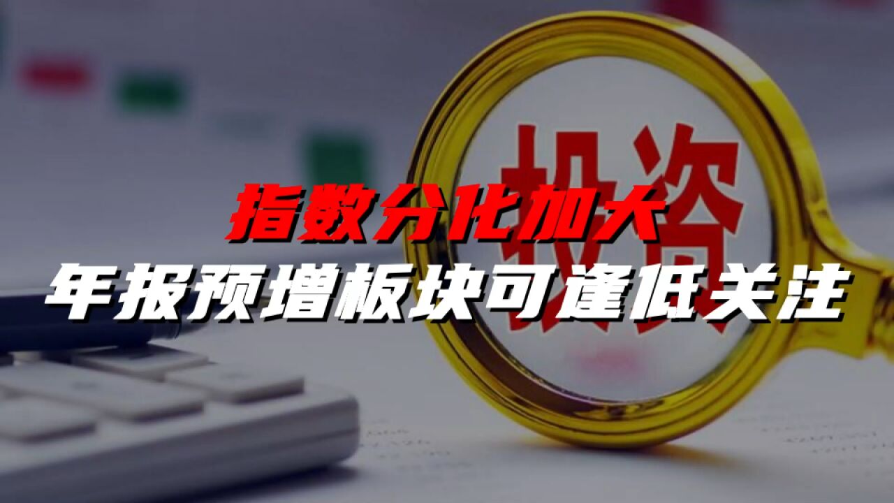 指数分化加大,年报预增板块可逢低关注