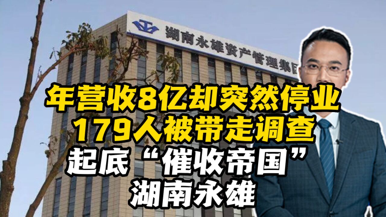 年营收8亿却突然停业,179人被带走调查,起底“催收帝国”湖南永雄