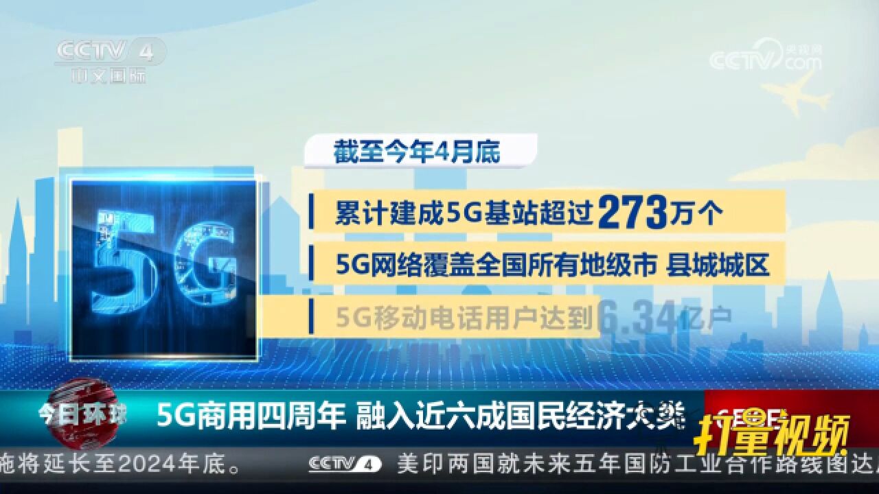 5G商用四周年,融入近六成国民经济大类