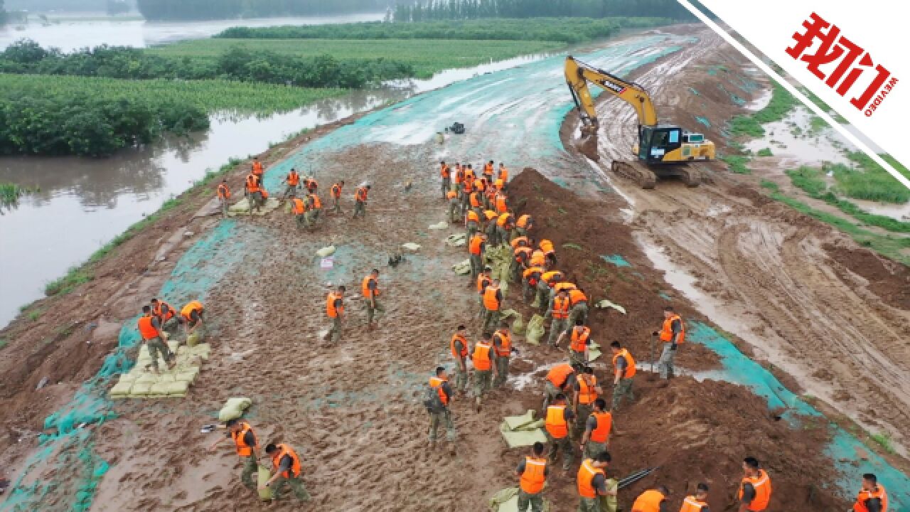 实拍“铁军旅”连夜赴河北白沟河加固岸堤:已完成1.5公里堤坝加固