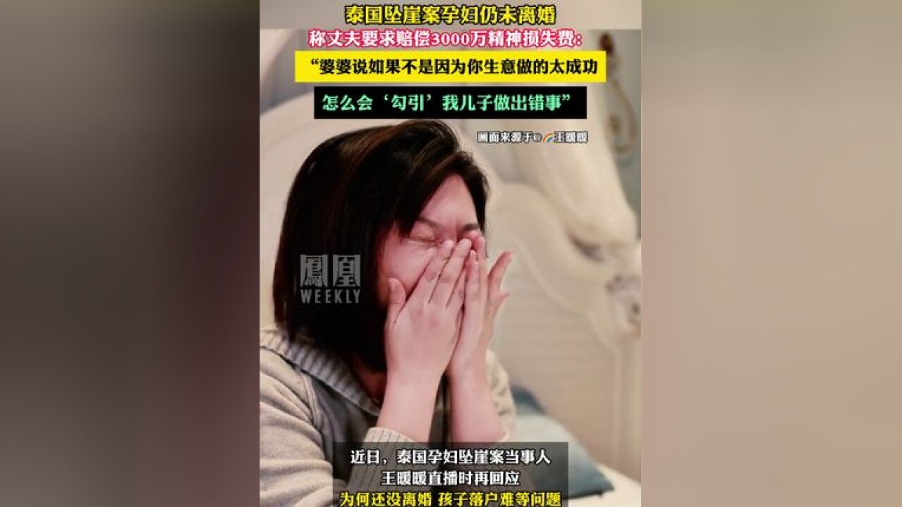 泰国坠崖案孕妇仍未离婚,称丈夫要求赔偿3000万精神损失费:“婆婆说如果不是因为你生意做的太成功,怎么会'勾引'我儿子做出错事”