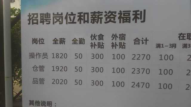 这个电子厂招聘仓管员,品管,作业员,工资待遇不错