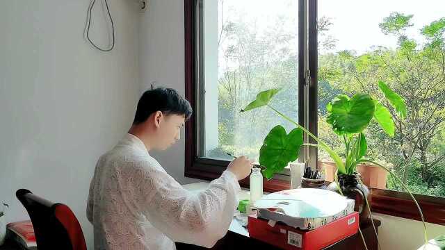 水彩手绘古典服装教程:黄绿色和草绿色简直就是最有生命力的颜色