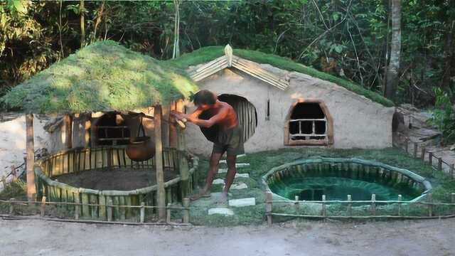 趣味原始生活:修建竹林草屋