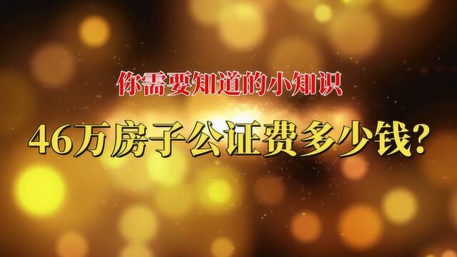 46万房子公证费多少钱?你需要知道的生活小常识