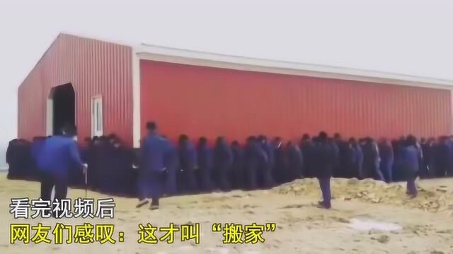 250人搬运仓库5分钟搞定,网友:这才叫“搬家”!