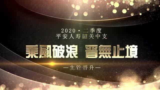 2020年平安人寿韶关中支第二季晋升新主管