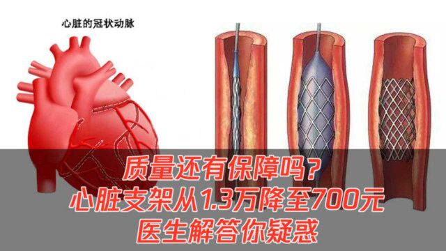 心脏支架价格大跌!从1.3万降到700元,质量还有保障吗?敢用吗?