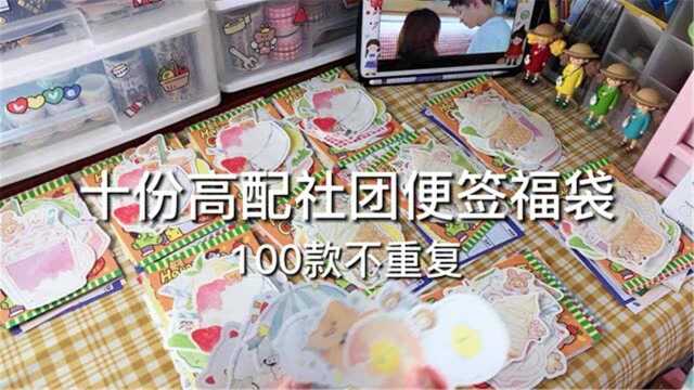 依依的精致VLOG|十份高配社团便签福袋,100款不重复