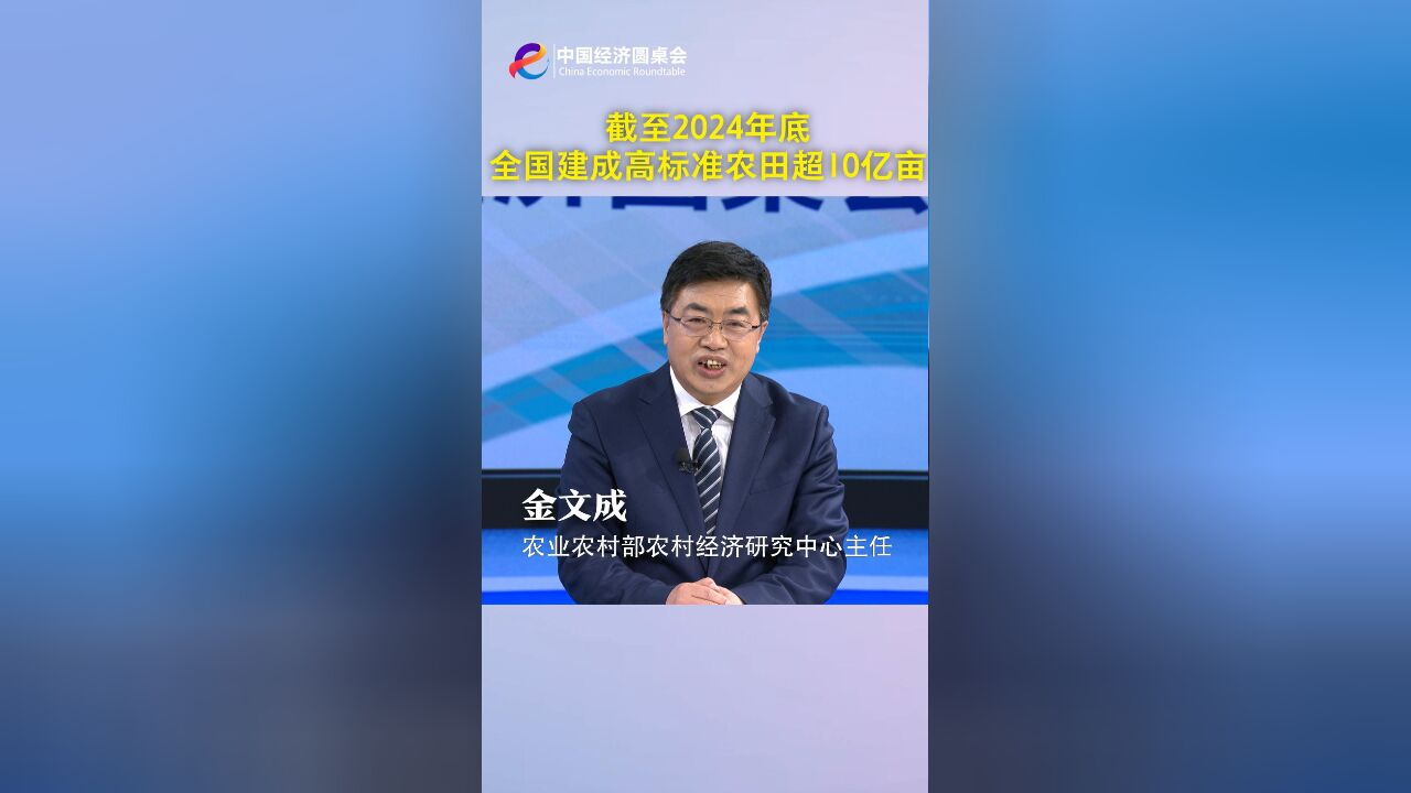 中国经济圆桌会|截至2024年底全国建成高标准农田超10亿亩