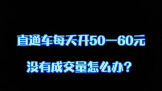 每天开直通车,没有成交量怎么办?