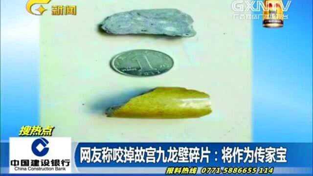 网友称咬掉故宫九龙壁碎片,要将其作为传家宝,太奇葩!