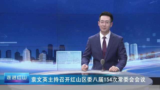 袁文英主持召开红山区委八届154次常委会会议