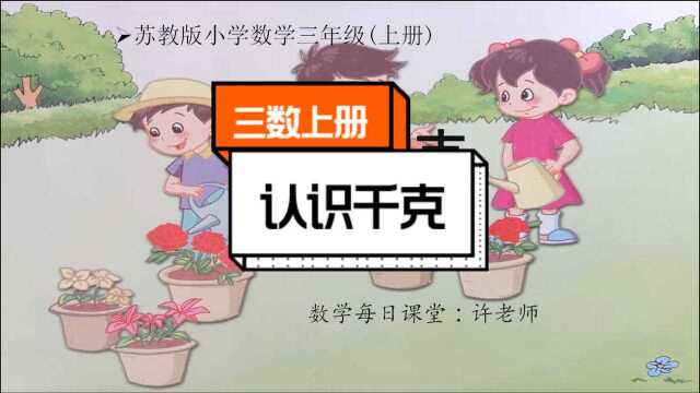 小学数学三年级上册苏教版,认识千克