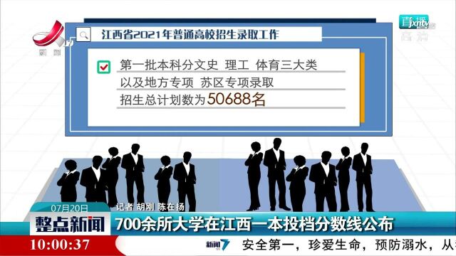 700余所大学在江西一本投档分数线公布