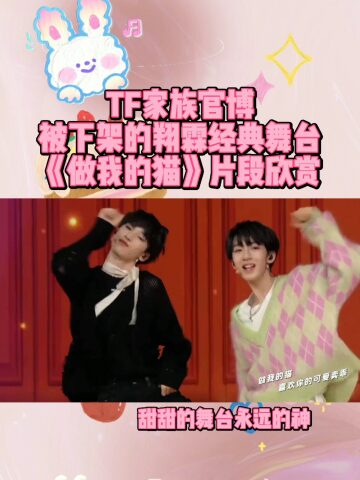 tf家族官博被下架的翔霖经典舞台《做我的猫》片段欣赏,据说下架前