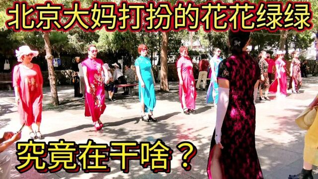 北京大妈打扮的花花绿绿,这是在干什么?